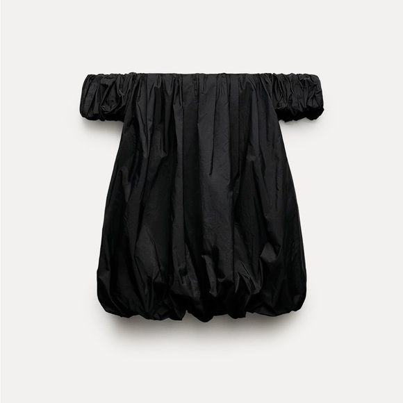 Zara Black VOLUMINOUS TAFFETA DRESS ZW COLLECTION - Picture 2 of 6